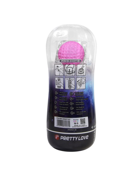 PRETTY LOVE MASTURBADOR CUP 360Aº TEXTURIZADO TRANSPARENTE
